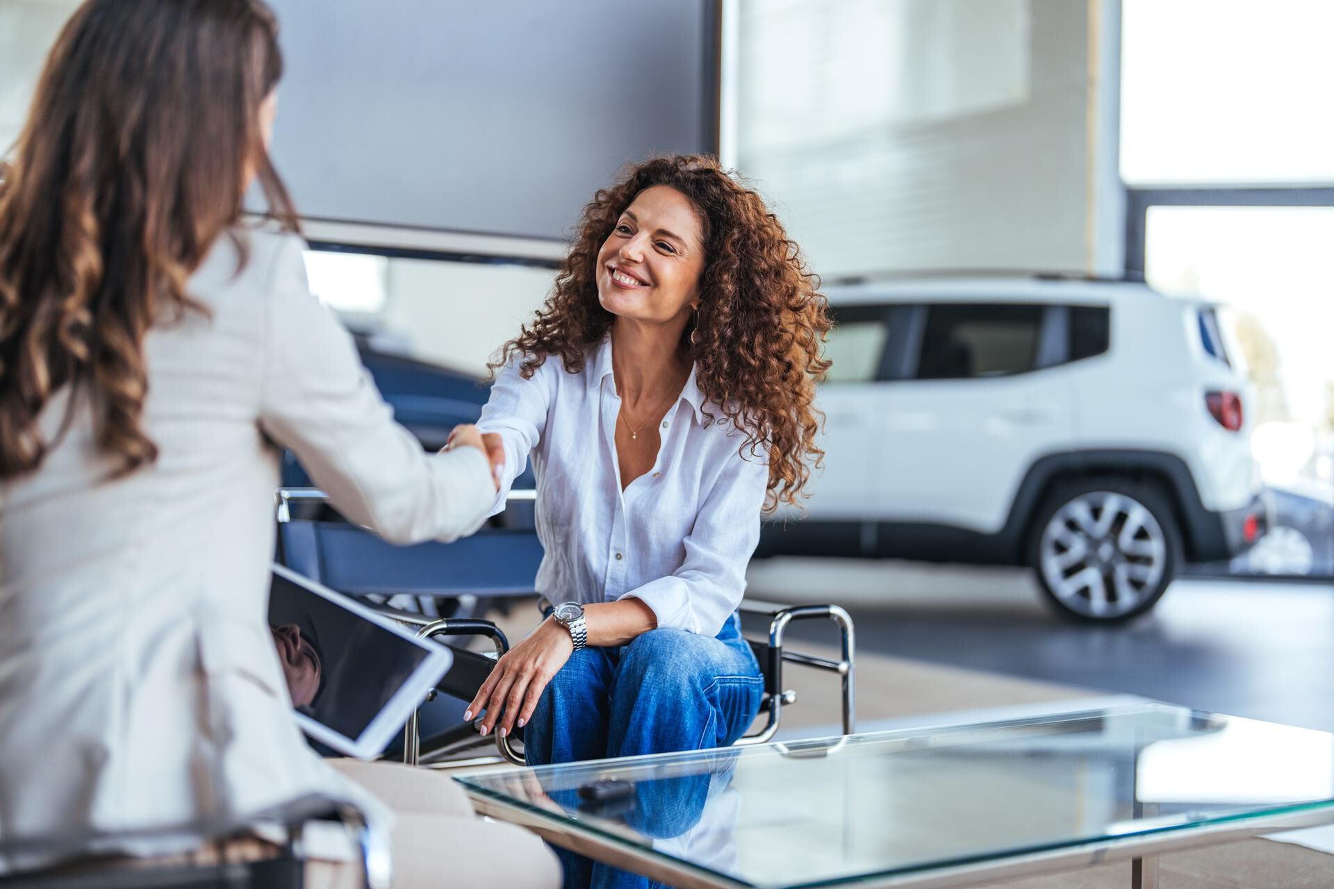 Woman collecting Car